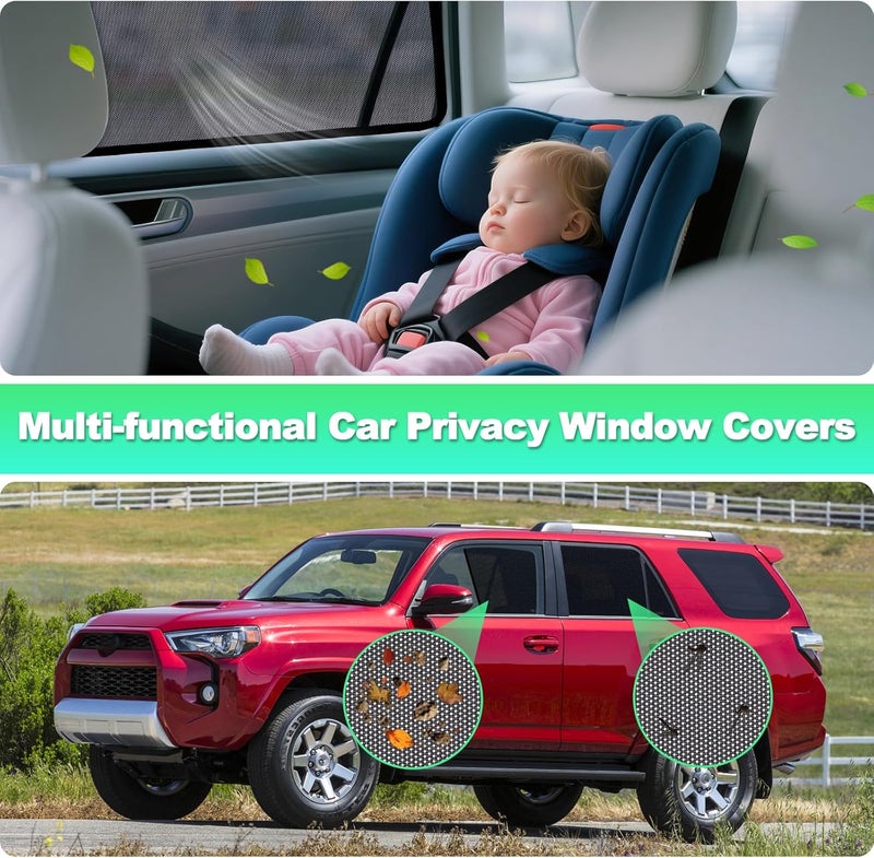 KOCZIL 2011-2023 4Runner Window Shades -Car Window Shade for Baby and Driver, Breathable Mesh Car Privacy Curtains for Side Windows, UV Protection and Heat Insulation for Road Trips, Napping - Image 5